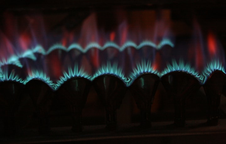 Gas furnace burner flames